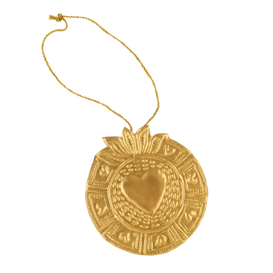 Brass Heart Milagro Ornament
